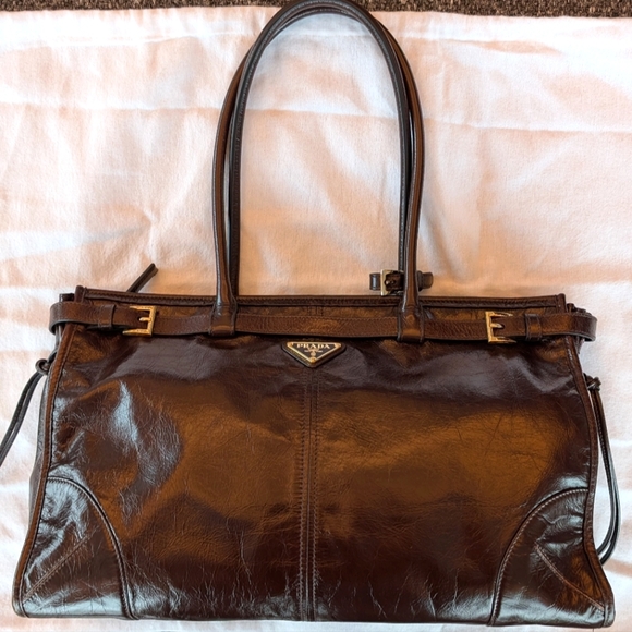 NWT Prada Large Leather Handbag Shoulder Bag - Picture 4 of 8